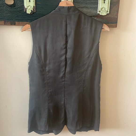 Karen Millen Army Green Faux Silk Vest Size 6 - Picture 12 of 16